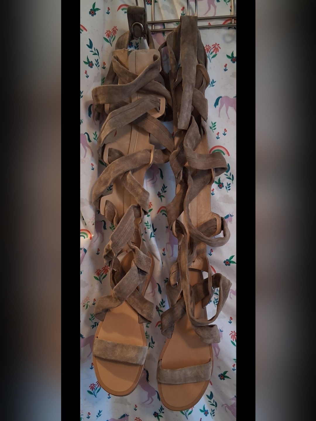 Nwot Rag & Bone Ilaria Tan Suede Casual Knee High Gladiator Sandal Shoe Sz 8
